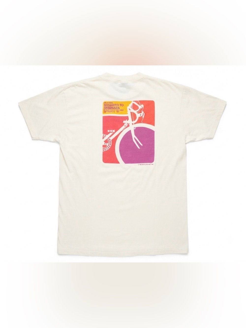 Vintage 1983 Rosarito To Ensenada Bicycle Ride T-Shirt Men's L Hanes Beefy-T USA
